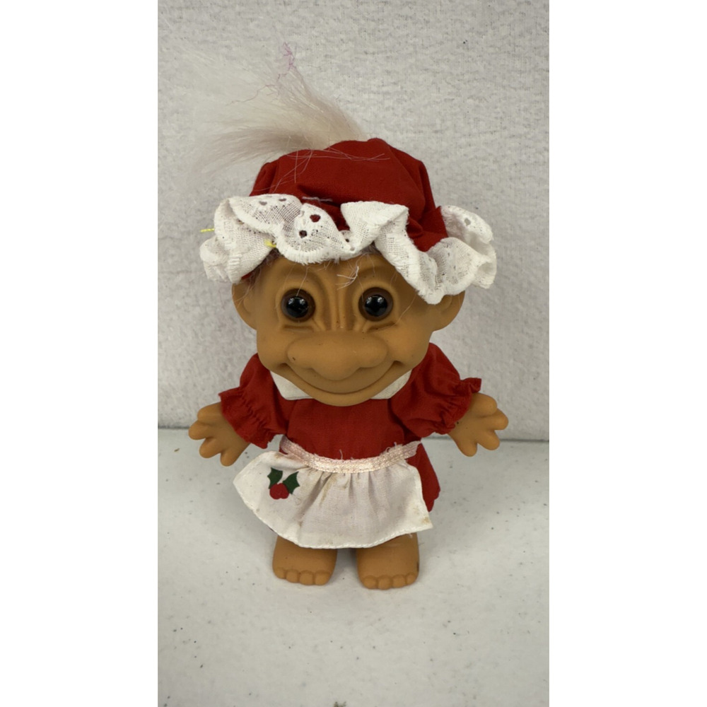 Vintage Russ Troll Christmas Mrs. Claus doll 5.5"
